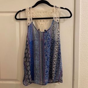 S No Boundaries Laced Blue Tank